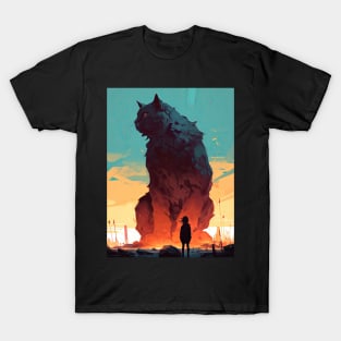 Majestic Beutiful Giant Cat Modern Art T-Shirt